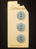 Buttons Plastic Set of 3 - Matte Green or Blue