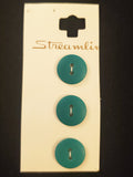 Buttons Plastic Set of 3 - Matte Green or Blue