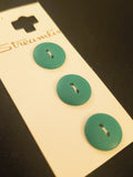 Buttons Plastic Set of 3 - Matte Green or Blue