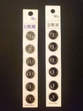 Buttons Plastic Sets of 6 Vintage - Black and Pearlescent Gray