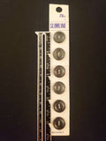 Buttons Plastic Sets of 6 Vintage - Black and Pearlescent Gray