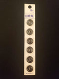Buttons Plastic Sets of 6 Vintage - Black and Pearlescent Gray