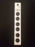 Buttons Plastic Sets of 6 Vintage - Black and Pearlescent Gray