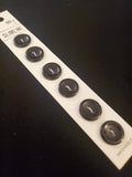 Buttons Plastic Sets of 6 Vintage - Black and Pearlescent Gray