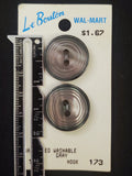 Buttons Plastic Set 2 Vintage - Pearlescent and Iridescent Gray