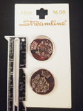 Buttons Metal Set 2 Vintage - Embossed Silver