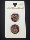 Buttons Metal Set 2 Vintage - Embossed Silver