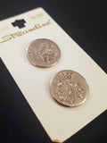 Buttons Metal Set 2 Vintage - Embossed Silver