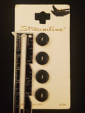 Buttons Plastic Set 4 Vintage - Matte Pink or Black
