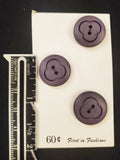 Buttons Plastic Set 3 Vintage - Matte Purple
