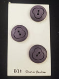 Buttons Plastic Set 3 Vintage - Matte Purple