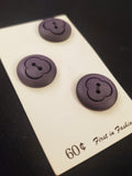 Buttons Plastic Set 3 Vintage - Matte Purple