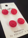 Buttons Plastic Set 4 Vintage - Red