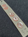 Buttons Plastic Set of 5 or 6 Vintage - Pearlescent Pink or White with Marquise Centers