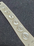 Buttons Plastic Set of 5 or 6 Vintage - Pearlescent Pink or White with Marquise Centers