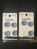 Buttons Plastic Set 7 Vintage - Marbled Blue