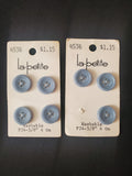 Buttons Plastic Set 7 Vintage - Marbled Blue