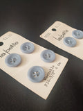 Buttons Plastic Set 7 Vintage - Marbled Blue