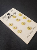 Buttons Plastic Set of 10 Vintage - Pearlescent Yellow