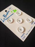 Buttons Plastic Set 5 Vintage - White