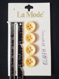 Buttons Metal Set of 4 Vintage - Yellow