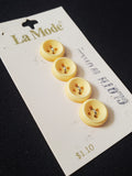 Buttons Metal Set of 4 Vintage - Yellow