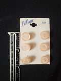 Buttons Plastic Set 6 Vintage - Pearlescent Very Pale Pink with Crackle Centers