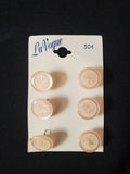 Buttons Plastic Set 6 Vintage - Pearlescent Very Pale Pink with Crackle Centers