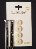 Buttons Plastic Set of 4 - Pearlescent White