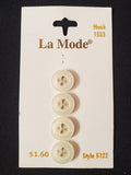 Buttons Plastic Set of 4 - Pearlescent White