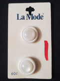 Buttons Plastic Set of 2 Vintage - Pearlescent Domes