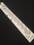 Buttons Plastic Set 8 Vintage - Pearlescent Bright White