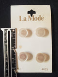 Buttons Plastic Set of 4 Vintage - Pearlescent Clear White
