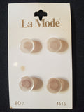 Buttons Plastic Set of 4 Vintage - Pearlescent Clear White