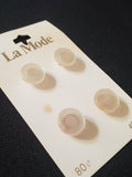 Buttons Plastic Set of 4 Vintage - Pearlescent Clear White