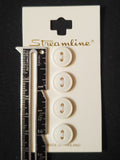 Buttons Plastic Set of 4 - Shiny White