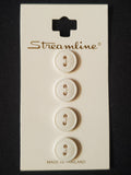 Buttons Plastic Set of 4 - Shiny White