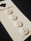 Buttons Plastic Set of 4 - Shiny White