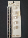 Buttons Plastic Set 5 Vintage - Pearlescent White