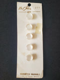 Buttons Plastic Set 5 Vintage - Pearlescent White