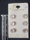 Buttons Plastic Set 6 Vintage - Pearlescent White