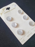 Buttons Plastic Set 6 Vintage - Pearlescent White