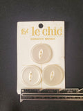 Buttons Plastic Set 3 Vintage - Pearlescent White with Marquise Centers