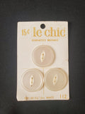 Buttons Plastic Set 3 Vintage - Pearlescent White with Marquise Centers