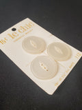 Buttons Plastic Set 3 Vintage - Pearlescent White with Marquise Centers