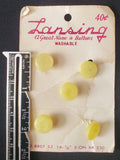 Buttons Plastic Set 5 Vintage - Yellow