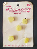 Buttons Plastic Set 5 Vintage - Yellow