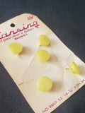 Buttons Plastic Set 5 Vintage - Yellow