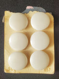 Buttons Glass Set 6 Vintage - White