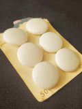 Buttons Glass Set 6 Vintage - White